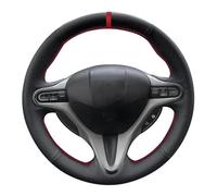 Hand-stitched Black Suede Car Steering Wheel Cover For Civic 8th MK8 2005-2011 2010 2009 2008 2007 2006 wheel hubs(Bianco)