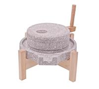 Hand Stone Mill Grinder, Manual Dry & Wet Grain Mill Stone Paste Mill with Wooden Stand, Millstone Natural Cereal Wheat(35x45cm/13.8x17.7in)