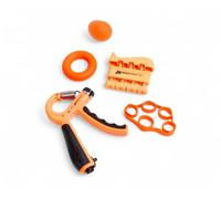 Hand Strengthening set 5 Pack Workout Kit, Adjustable Hand Grip Strengthener, Egg Ball, Finger Exerciser Forearm Wrist Strengthener (Orange)