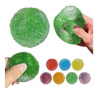 Hand Stress Relief Balls for Adults Fidget Toy, Maltose Sugar Soft Squeeze Ball for Anxiety, Glitter Sensory Fidgets for Relaxing, Hand Exercise Grip Strengthener, Desk Toy Gift Green (Green)