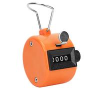 Hand Tally Counter 4-Digits Compact and Lightweight Counting Tool for Sports and Events in Red/Green/Blue/Pink/Yellow (Orange)