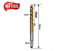 Hand Tap for Wood for Iron Aluminium Thin Stainless Steel Cutting Tool for M5 for M6 M8 Lasting for Metric for Spiral Screw Tap 6542 Top Speed Steel Thread (M4)