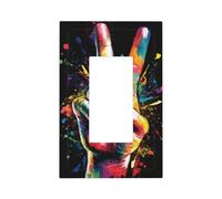 Hand The Peace Sign Graffiti Light Switch Wall Plate Faceplate Cover Single Rocker 1 Gang Decorator Outlet Receptacle Covers for Home Kitchen Room Bathroom Decor
