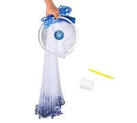 Hand Throwing Casting Net Sturdy Durable Multi Purpose Fishing Net with Steel Sinker for Fish Pond Outdoor Fishing Enthusiasts Nylon Aluminum Alloy 4.2m Diameter 10m Rope