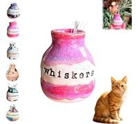 Hand-Thrown Whiskers Keepsake Vase, Handmade Pet Whisker Keepsake Vase, Ceramic Cat Whisker Holder, Pet Whisker Collector Jar, Thoughtful Feline Lover Pet Fur Keepsake Memorial Gift (B)