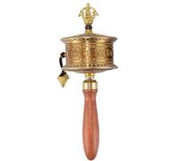 Hand Tibet Prayer Wheel, Tibetan Buddhist Prayer Wheel, 50,000 Times, 6 Characters, Copper Casting, Paint, Removable, To Pray, Bless, Meditate, Heal