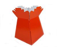 Hand-Tied Vase Florist Bouquet Boxes | Aqua Presentation & Transporter Boxes | Pack of 1 | Durable Flower & Plant Packaging | Glossy Orange