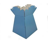 Hand-Tied Vase Florist Bouquet Boxes | Aqua Presentation & Transporter Boxes | Pack of 1 | Durable Flower & Plant Packaging | Glossy Baby Blue