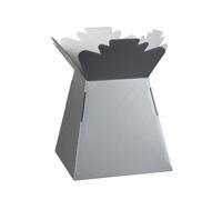 Hand-Tied Vase Florist Bouquet Boxes | Aqua Presentation & Transporter Boxes | Pack of 30 | Durable Flower & Plant Packaging | Glossy Silver