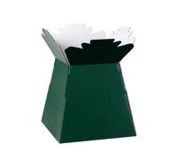 Hand-Tied Vase Florist Bouquet Boxes | Aqua Presentation & Transporter Boxes | Pack of 5 | Durable Flower & Plant Packaging | Glossy Dark Green