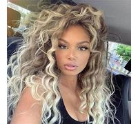 Hand Tied Wig for women, small curls, long, hair extensions, loose, natural Hairline(A)