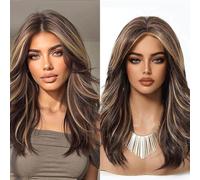 Hand Tied Wig, Women's Full Head Cover, Dyed Gradient Curly Hair Hairline(A)