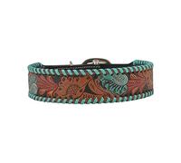Hand-Tooled Leather Dog Collar in Full Bloom by Myra Bags