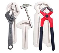 Hand Tools Chocolate Silicone Molds, 3 Packs Large Hammer Wrenches Pliers Construction Tools Baking Molds, 3D Fondant Molds for Cake Decoration Candy Sugar Craft Gum Paste Clay