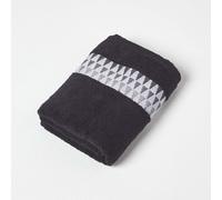 (Hand Towel, Black) Geometric 100% Cotton