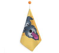Hand Towel Dog Schnauzer Breed Hand Towels Dish Towel Lanyard Design For Bathroom Kitchen Sports