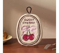Hand Towel Hanging Style Cherry Cake Design Thick Absorbent Quick Drying Kitchen and Bathroom Cloth for Dish and Sink Use, Cherry