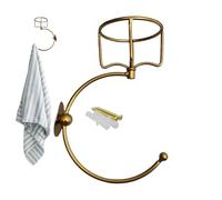 Hand Towel Holder for Bathroom Wall, Vintage Towel Hook with Candle Holder, Wall Mounted Hanger, Rustic Handtowel Ring for Bathroom, Kitchen, Entryway