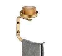 Hand Towel Holder for Bathroom with Vintage Wall Mounted Candle Holder Wall Mounted Towel Hook with Cut Candle Holder for Bathroom Decor and Accessories Antique style YIGUANXIN
