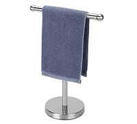 Hand Towel Holder, Hand Towel Rack Stand with Heavy Weighted Base, Countertop Hand Towel Holder Stand for Bathroom，SUS304 Stainless Steel (Silver-Brushed)