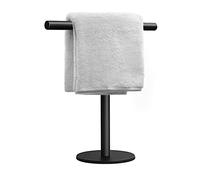 Hand Towel Holder Stand for Bathroom Vanity Countertop Matte Black T-Shape Towel Bar Rack Stand Towel Bar for Bathroom Kitchen