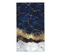Hand Towel Navy Blue Marble Gold Abstract Face Washcloths Fingertip Bath Towels 27.5 x 15.7 Inch Microfiber Quick Dry Soft Absorbent Luxury Kitchen Dish Cloth Bathroom Beach Gym Hotel Salon Spa Sport