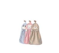 Hand Towel Set, 3 Pack Soft Coral Velvet Microfiber Hand Towels with Cute Animals for Bathroom Kitchen, Quick Dry Face Towel for Kids, Super