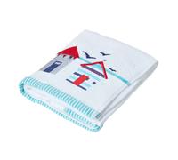 (Hand Towel) White and Blue Beach Hut