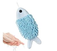 Hand Towel with Loop - Chenille Fish Design Soft Washcloth,Quick Dry Absorbent Guest Bathroom Hand Towels - for Kitchen Hotel Home Kids Adults Family Shower