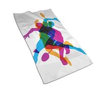 Hand Towels, Badminton Players In Action Logo Bathroom Towel Microfiber Soft Face Towels 40×70 CM for Bathroom Gym