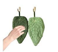 Hand Towels for Kitchen - Absorbent Leaf Shape Coral Fleece Soft Towel Set, Quick Dry Cute Design for Shower Home Living Room Apartment Dorm Gym Spa Salon Use | Decorative Kitchen Bathroom Cloth