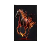 Hand Towels Horse Running In Flame On The Black Pattern Skin Friendly Bathroom Hand Towel Fast Drying Shower Towels for Daily Use Hair Kitchen 40X70cm