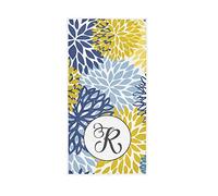 Hand Towels Monogrammed Blue Yellow And Navy Chrysanthemum Flowers Pattern Monogram Letter R Absorbent Towels Absorbent Face Towels Soft Washcloths For Hotel Travel Kitchen M
