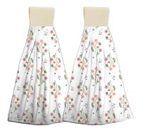 Hand Towels Seamless Floral Kitchen Hand Towel Set Decorative Kitchen Towels Towel Set For Decoration Bathrooms Washroom Coral Fleece 18. 5X12in
