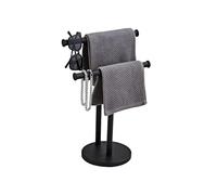 Hand Tower Holder Stand,Free Standing T-Shaped Double-Layer Towel SUS304 Stainless Steel Bathroom Vanity Countertop,Matte Blak YIGUANXIN