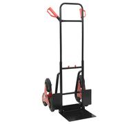 vidaXL Hand Trolley Black and Red 64.5 x 49.5 x 114 cm Steel