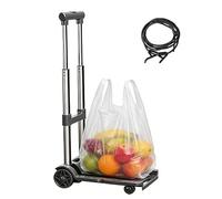 Hand Trolley, Portable Transport Trolley with Wheels and 100 kg Load Capacity, Adjustable Height, Robust Hand Trolley - For Shopping, Air Travel, Garage, Moving