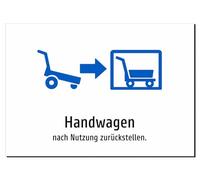 Hand Trolley - Reset After Use - Aluminium Sign A5: 210 x 148 mm - With Graphic and Text