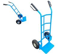 Hand TROLLEY Sack Barrow Truck with Hand Protection on 2 Soft Pneumatic Wheels with Guards Load upto 250kg on High Back Heavy Duty Steel Frame - Sack Truck Platform for Retail, Warehouse, Office, DIY