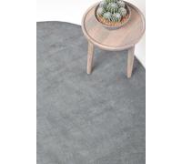 Hand Tufted Plain Cotton Large Round Rug Homescapes Grey 150cm diameter