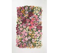 Hand-Tufted Wool and Silk Floral Rug, Multi-Color Flower Design with Soft Pink, Red, Yellow, and Green, Luxurious Texture, Living Room Area Rug, Customizable, 270x270 cm / 9'x9' (Round)