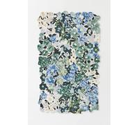 Hand-Tufted Wool and Silk Rug with Multicolor Floral Design, Unique Blue and Green Palette, Modern Accent Rug for Living Room, Bedroom, or Office, 30x30 cm / 1'x1' (Sample)