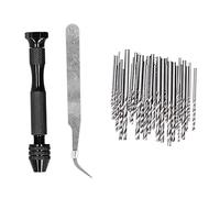 Hand Twist Drill Set PIN Vise Manual Drilling Carving Puncher Black 46PCS BIT Tweezers for DIY Jewelry Making