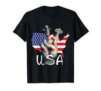 Hand Two Fingers Up Map USA Design Graphic. T-Shirt