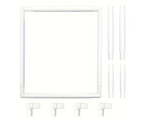 Hand U Journey 3 in 1 17''x17'', 17''x11'', 11''x8'' Universal Clip Frame Set, Square Rectangle Plastic for Embroidery, Quilting, Cross-Stitch, Punch Needle, Silk-Painting, White (Q-F-17x11x8)