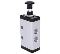 Hand Valve Two - Position Three - Way G1/4 - Inch Mechanical Switch Valve, Aluminum Alloy Air Valve with Thread Connection, Button Valve for Pneumatic Systems - 10 to