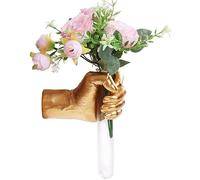 Hand Wall Vase, Gold Hand Sculpture for Kinetic Art,Unique Wall Spooky Hand Decor, Hanging Vase for Unique Decoration in Living Rooms, Entrance and Room,Palmistry vase Statue (Gold)