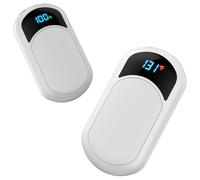 Hand Warmers 2-Pack, 2 * 3200mAh Rechargeable Hand Warmers, 3 Heat Settings, Up to 13Hrs, Ultra Thin Portable for Pocket Gloves Outdoor Sports, Winter Essentials for Men,Women. (White)