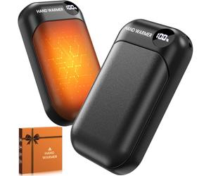 Hand Warmers, 2 Pack Magnetic Electric Handwarmer, 6000mAh USB Hand Warmers Rechargeable, 4 Heat Settings, LED Digital Display, Suitable for Outdoor Indoor - Hunt, Camp, Golf or Gift Giving, Black