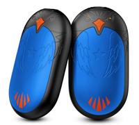 Hand Warmers Rechargeable 2 Pack, 2 in 1 Electric Handwarmers Reusable, Hand Warmer 24 Hrs Warmth 3 Levels Heat Portable Pocket Heater, Double-Sided Heating Warmers Great for Winter Gift - Blue